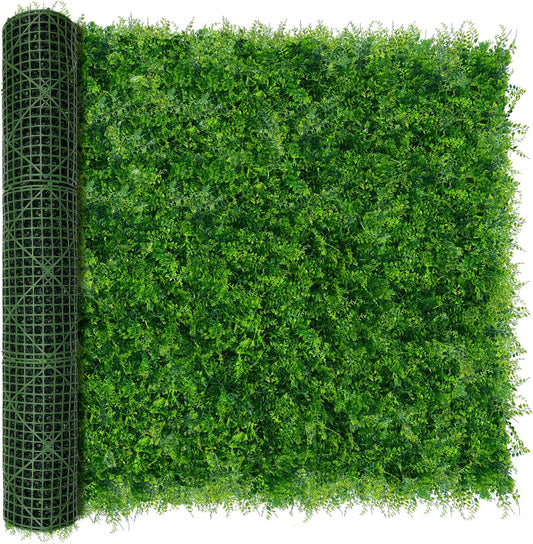 Greenery Faux Grass Wall Backdrop 60"x128" (53.5 SQFT) UV-Anti Artificial Green Boxwood Panel for Patio Balcony Privacy & Ivy Fence Covering Privacy, Garden, Backyard Wall Backdrop Decor