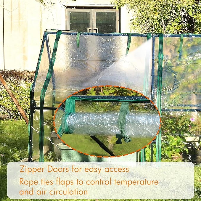 Gardzen Mini Greenhouse Heavy Duty Portable Green House, Clear Tent Small Greenhouse for Indoor Outdoor Plants 71.7”(L) x36.2”(W) x42.5”(H)