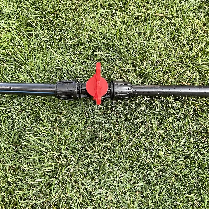 10pcs Drip Irrigation Tubing Fittings, In-Line Barbed Switch Valve For 1/2 Inch Drip Tubing(1/2" ID x 0.65" OD), Shut-Off/On Water Flow