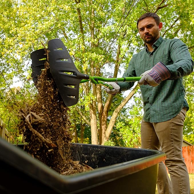 Earthwise 50002 Gator Grabber Telescoping Leaf Clean-Up Tool, Green/Black