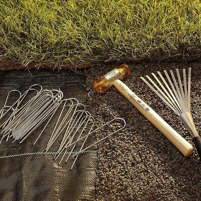 Pack of 250 x 6''/150mm galvanised 2.9mm Thick Steel U Shaped Garden Securing Pegs