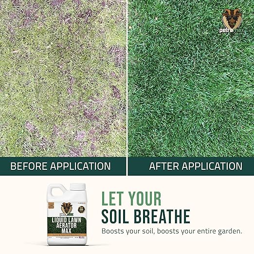 PetraMax Liquid Aeration for Lawn with Humic & Fulvic Acid Biostimulants, Liquid Aerator, Liquid Aerator, Soft Soil Liquid Aerator, Lawn Aeration, Soil Loosener, Soil Aerator, 10,000 sq ft (8 Oz)