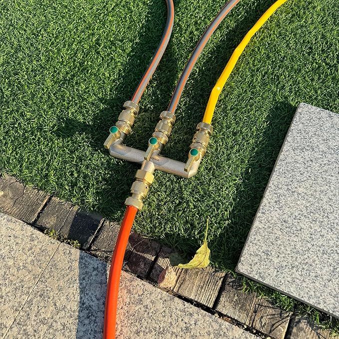 3/4-Inch Garden Hose splitter - Designed for installing multiple irrigation system timers - Suitable for high water pressure faucet manifolds - Freeze and rust resistant Full Flow 3-way valve