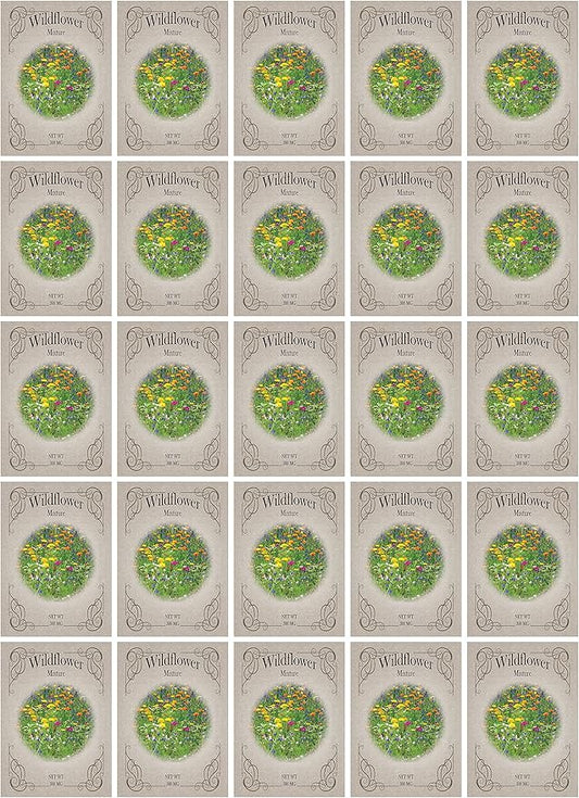 Black Duck Brand Set of 25 Packs of Wildflower Seed Packets! Flower Seeds in Bulk - Great for Creating The Garden of Your Dreams! (25, Wildflower Mix)