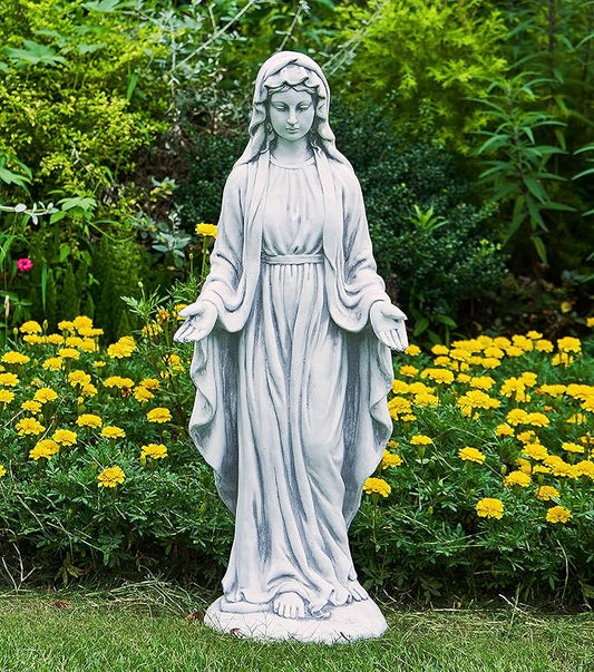TOETOL Virgin Mary 29.9 Inch Outdoor Statue Religious Blessed Mother Garden Decor Statues Catholic Mother Mary Yard Patio Deck Home Entryway Hallway Sculpture