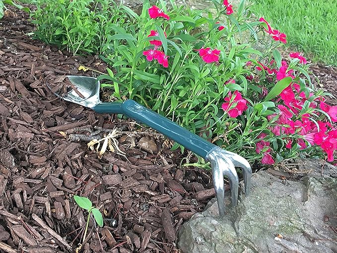 Tierra Garden Trake, Trowel and Rake Garden Hand Tool Combo, Lightweight & Durable Garden Tool with Comfortable Grip for Planting & Cultivating
