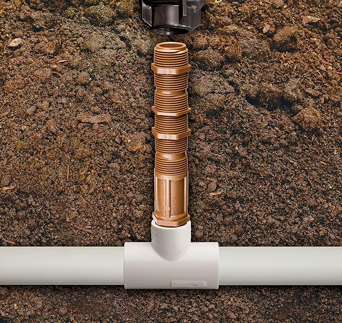 Rain Bird RISERCO075 PVC Cut-Off Riser, 3/4" Male Pipe Thread x 3/4" Male Pipe Thread, Adjustable Height 1" - 6" (Pack of 2)