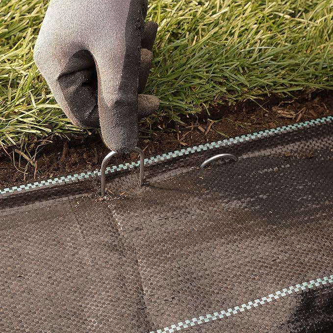 500-Pack Anti-Rust 6 Inch 11 Gauge Round-Top Heavy-Duty U-Shaped Garden Securing Stakes/Spikes/Pins/Pegs - Hot Dipped Galvanized Sod Staples for Anchoring Landscape Fabric