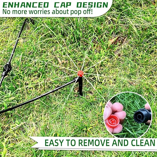 30PCS Push-to-Fit Drip Irrigation Emitters for 1/4 inch Irrigation Tubing, Adjustable 360 Degree Drip Emitter Sprayer with Stake, Irrigation Dripper Sprinklers for Drip Irrigation System