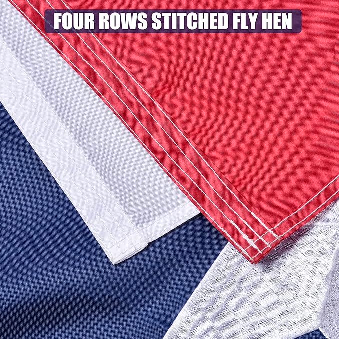 Texas State Flag 3x5 Ft, Deluxe Embroidered Heavy Duty Nylon Durable TX Outside Flags, Indoor/Outdoor, Sewn Stripes and Brass Grommets