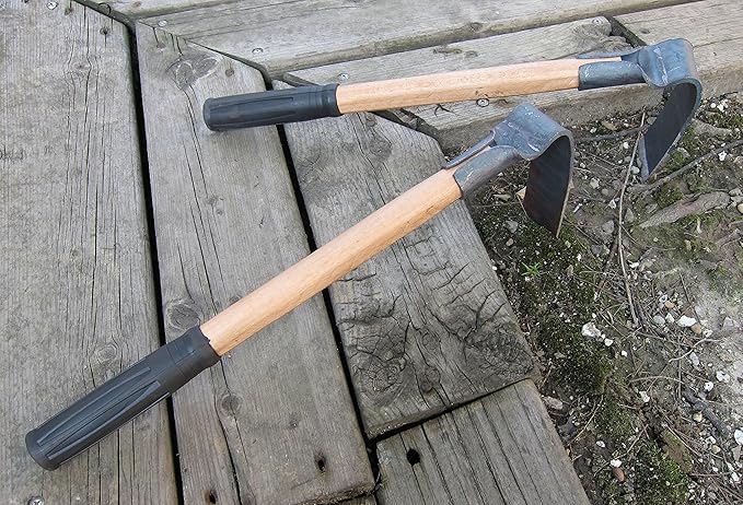 Forged Hoe, Forged Adze Grubbing Hoe, Solid Mattock Pick Digging Tool, 17-Inch Mini Grub Hoe 1LB