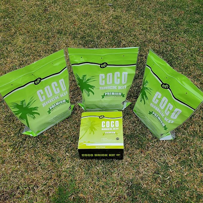 Coco Coir Brick Organic Coconut Coir 3 Coco Fiber Compressed Blocks 850g Each, Low EC Buffered w/Calcium RHP Quality Pot Soil Indoor Outdoor Flower/Vegetable Garden Seed Starter Micro Greens - 5.7 lbs
