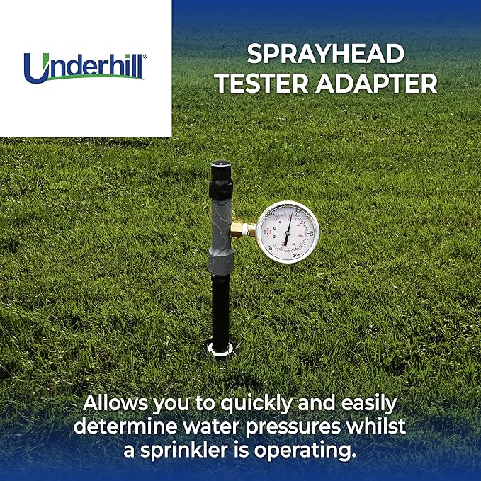 Underhill HeadChecker Tester for Sprinkler Head, Water Pressure Adapter, Outdoor Garden, Irrigation System, A-SHA