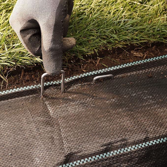 250-Pack Anti-Rust 6'' 11 Gauge Heavy-Duty Flat-Top U-Shaped Garden Stakes Staples Spikes Pins Pegs - Ground Stakes for Anchoring Landscape Fabric