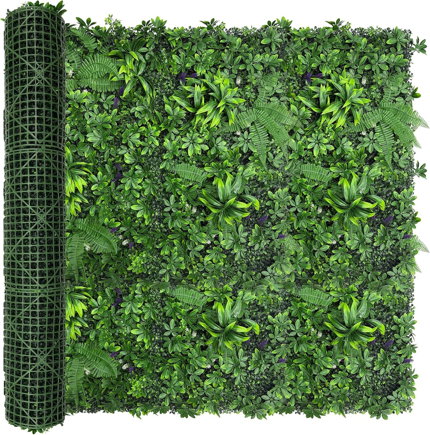 Artificial Green Boxwood Grass Wall Roll: 60"x128"(53.5 SQFT) UV Protected Ivy Privacy Hedge Fence Screen for Chain Link Fences Panel Indoor,Outdoor Patio Balcony & Garden