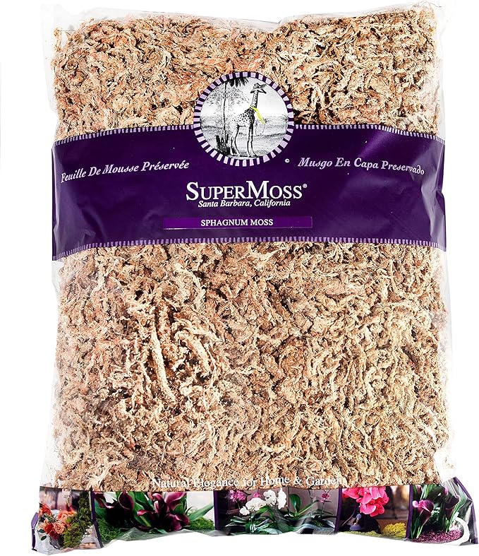 SuperMoss 7 59834 22303 0 Orchid Sphagnum Moss, 1400 in3 Bag (Appx. 32oz), Natural White