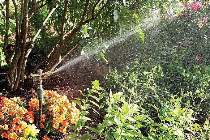 Rain Bird 35ADJTNTB Brass Impact Sprinkler, Adjustable 0° - 360° Pattern, 30' - 50' Spray Distance