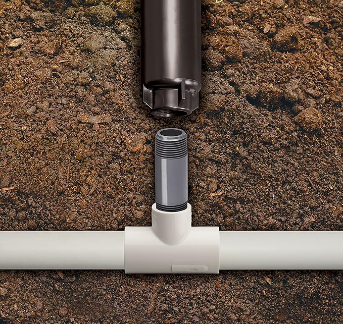 Rain Bird RISERCL05 PVC Close Threaded Nipple, 1/2" Male Pipe Thread, 1” Long, Black