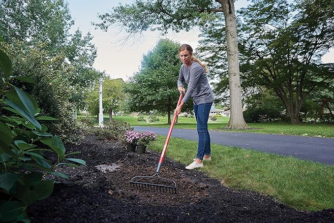 Craftsman 2-Piece Garden Tool Set with Digging Shovel and Bow Rake, Fiberglass Handles, Cushion Grips, for Landscaping, Gardening & Construction